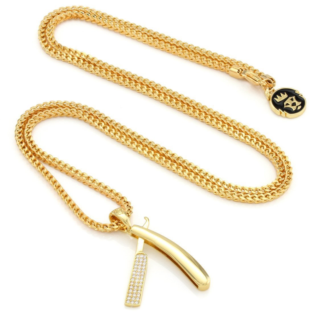 Straight RZR Barber Shop Necklace in by King Ice