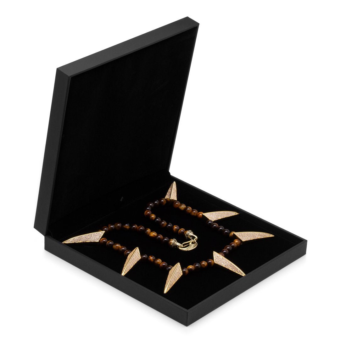 Tiger-Eye Wakanda Inspired Chain in Gold Plated / 14K Gold / 20" by King Ice