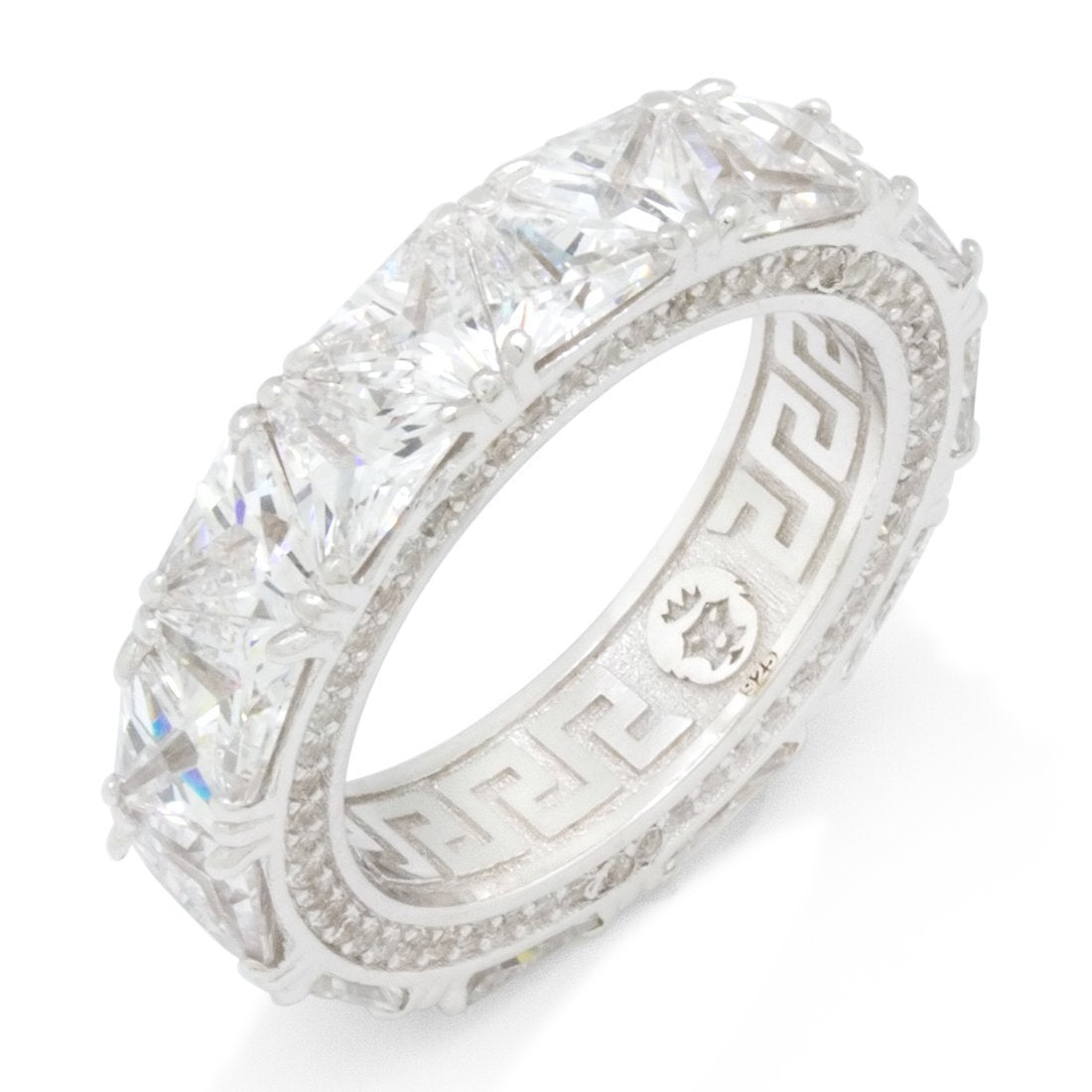 Trillion-Cut Ring in Sterling Silver / White Gold / 7 by King Ice