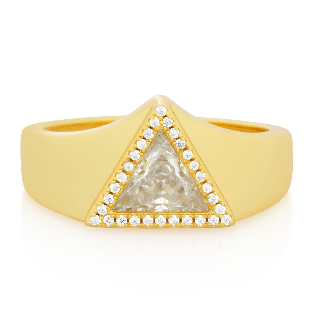 Trillion-Cut Signet Ring in by King Ice