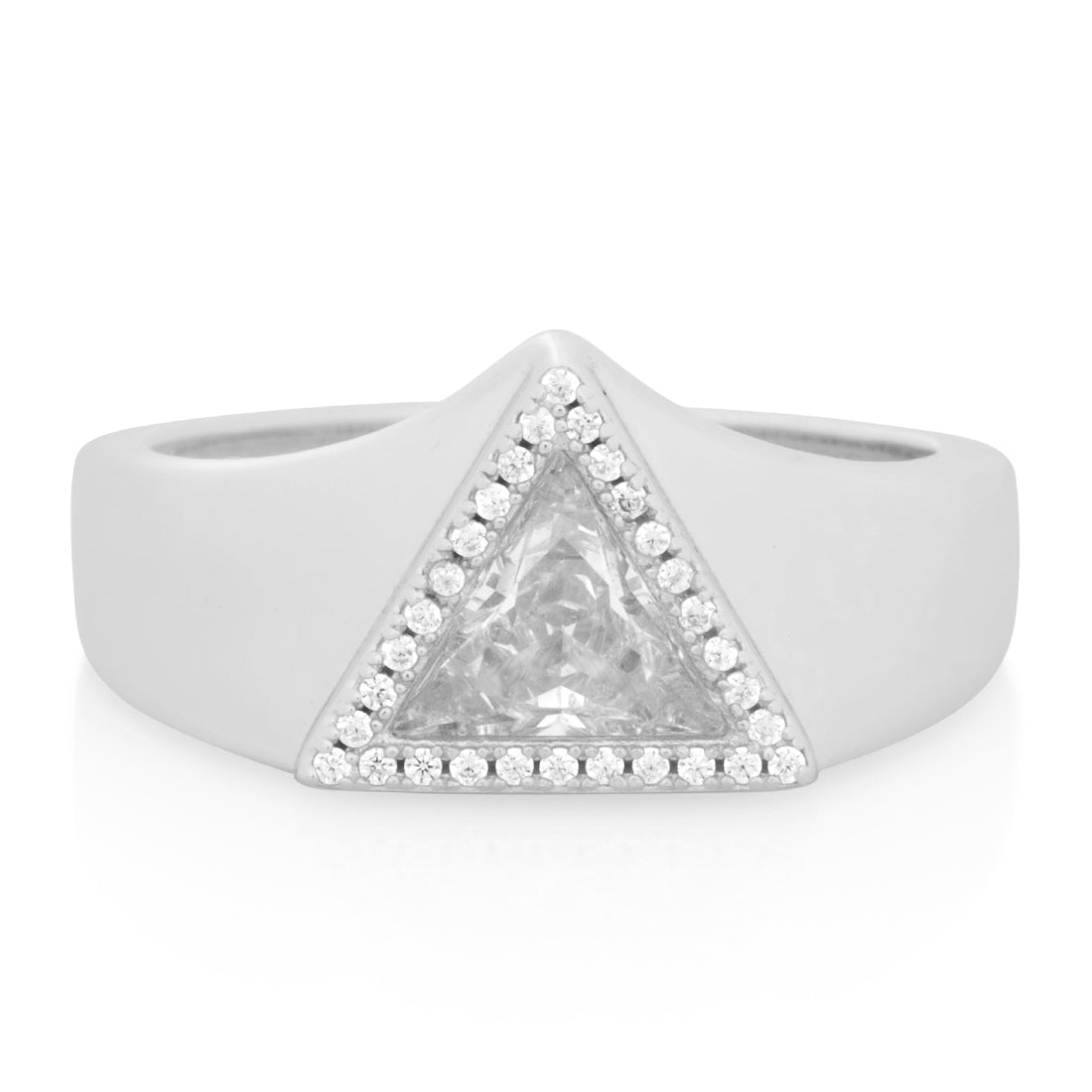 Trillion-Cut Signet Ring in by King Ice