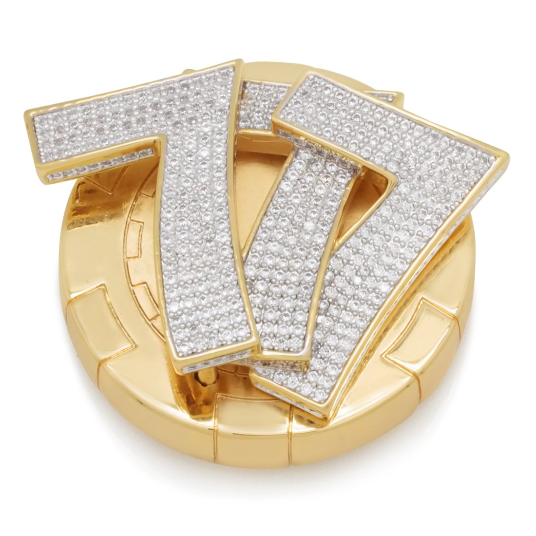 Triple 7's Card Guard in 14K/White Gold by King Ice