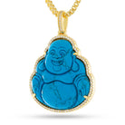 14K Gold / 1.4" Turquoise Buddha Necklace NKX12669