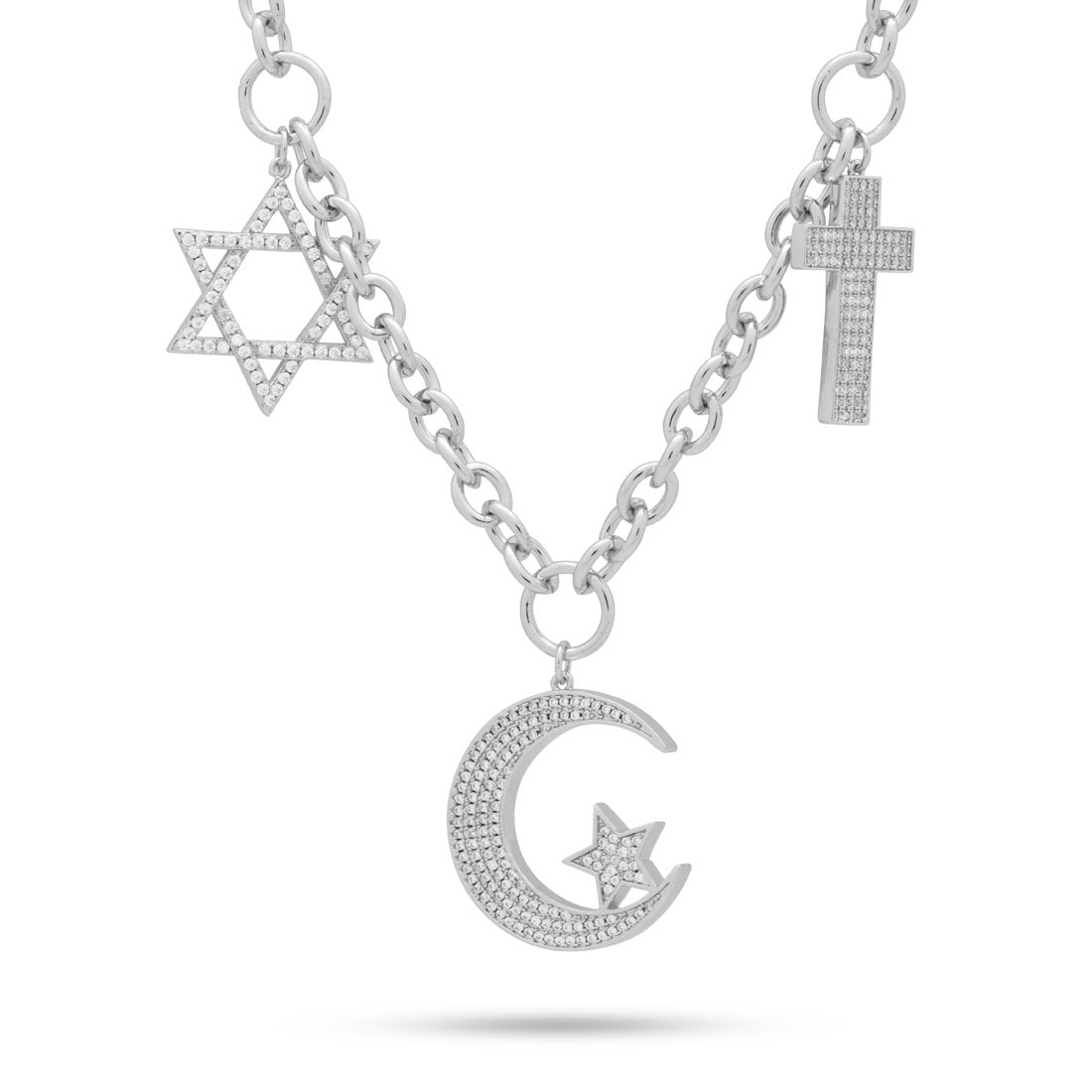 Unity Chain of Abraham Necklace in White Gold / 1.3" by King Ice