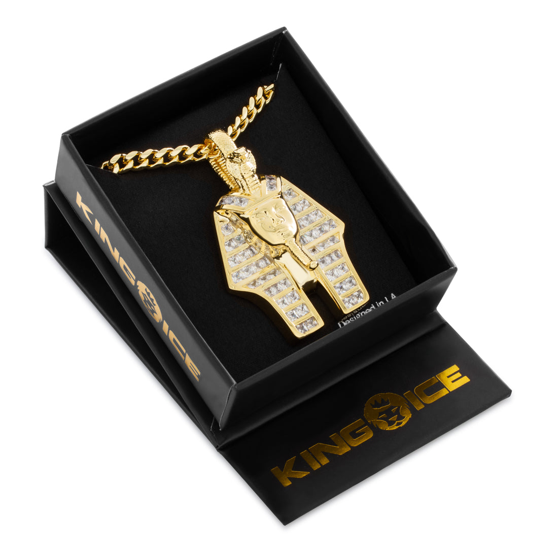 Uraeus Pharaoh Necklace in 14K Gold / 2.4" by King Ice