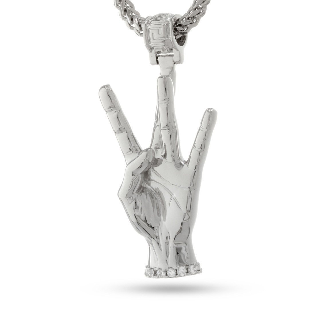 Westside Necklace in White Gold / 0.9" by King Ice