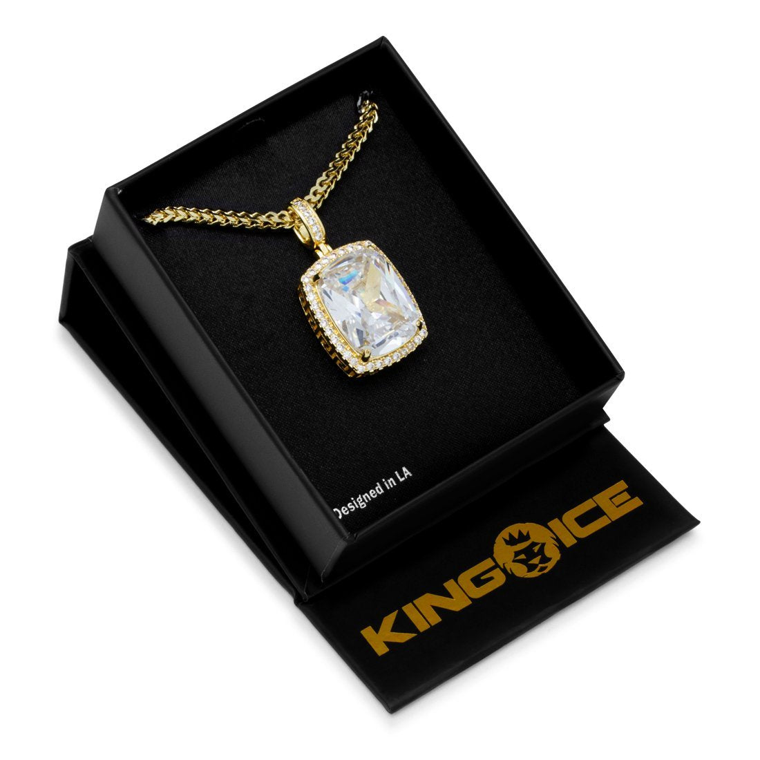 White Crown Julz Necklace in 14K Gold / 1.5" by King Ice