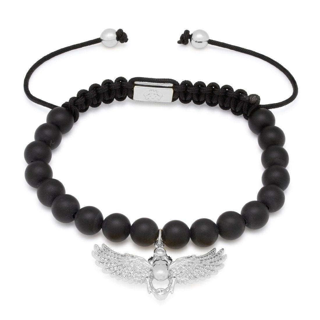 Winged Scarab Bracelet by MARZ in White Gold / 8" by King Ice