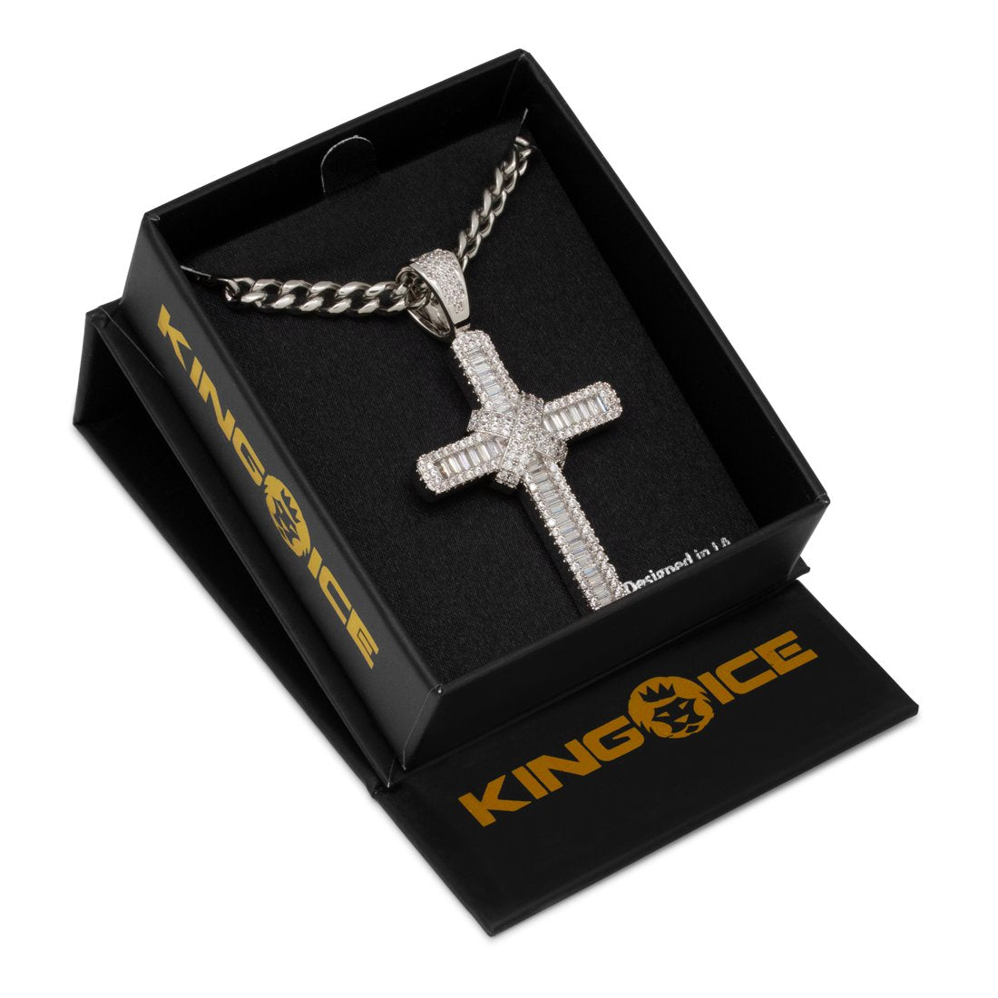 Wrapped Cross Necklace in by King Ice