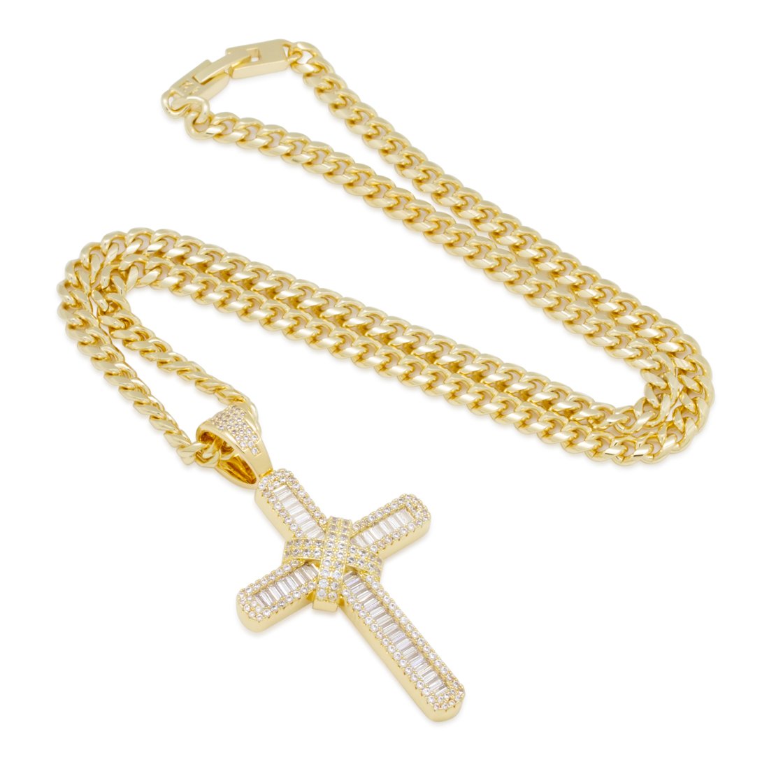 Wrapped Cross Necklace in by King Ice