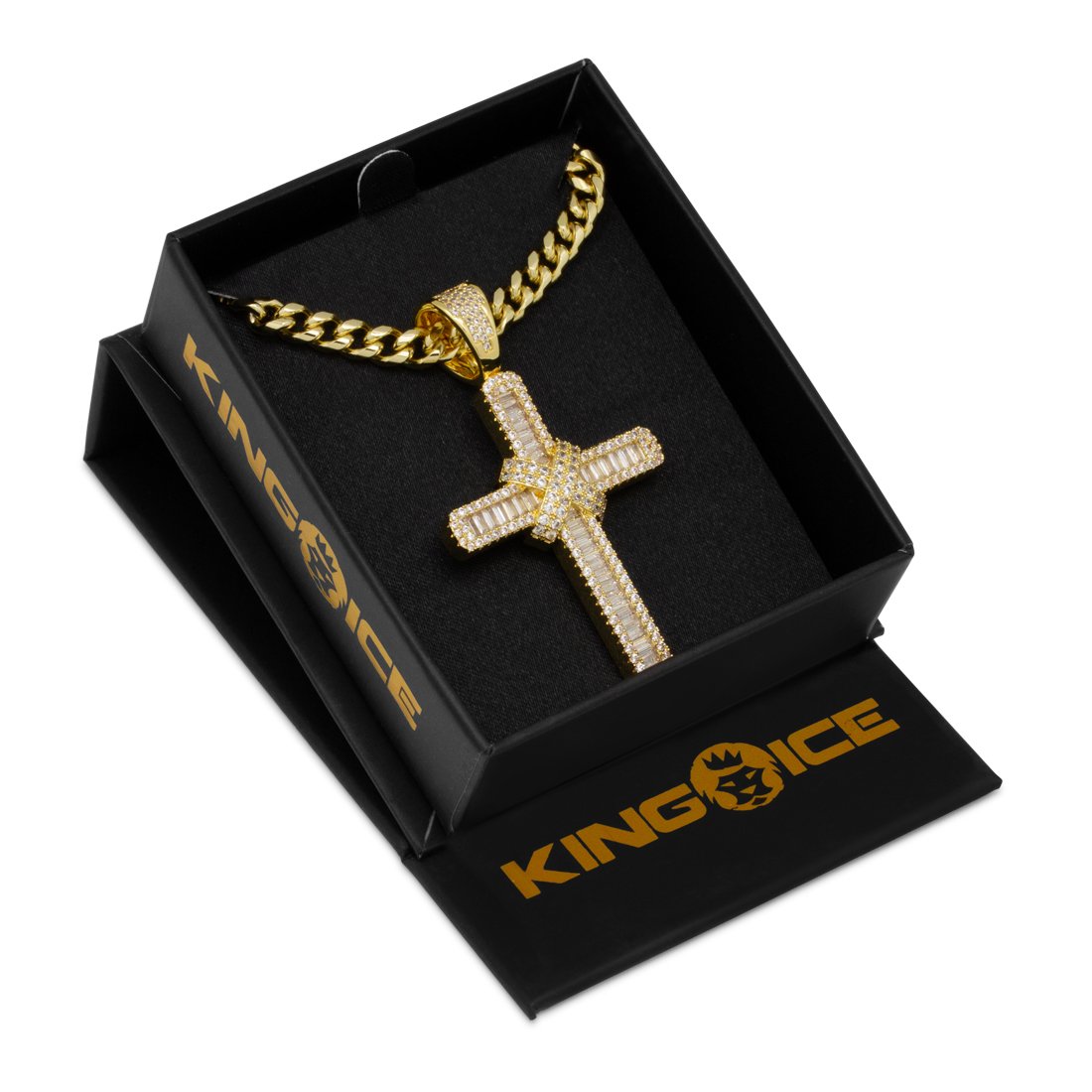 Wrapped Cross Necklace in by King Ice