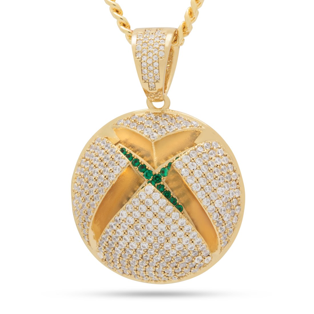 Xbox x King Ice - Sphere Logo Necklace in 14K Gold / 1.8" by King Ice
