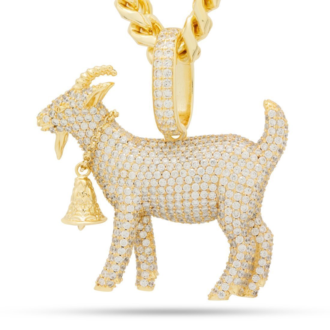 XL GOAT Necklace in 14K Gold / 2.4" by King Ice