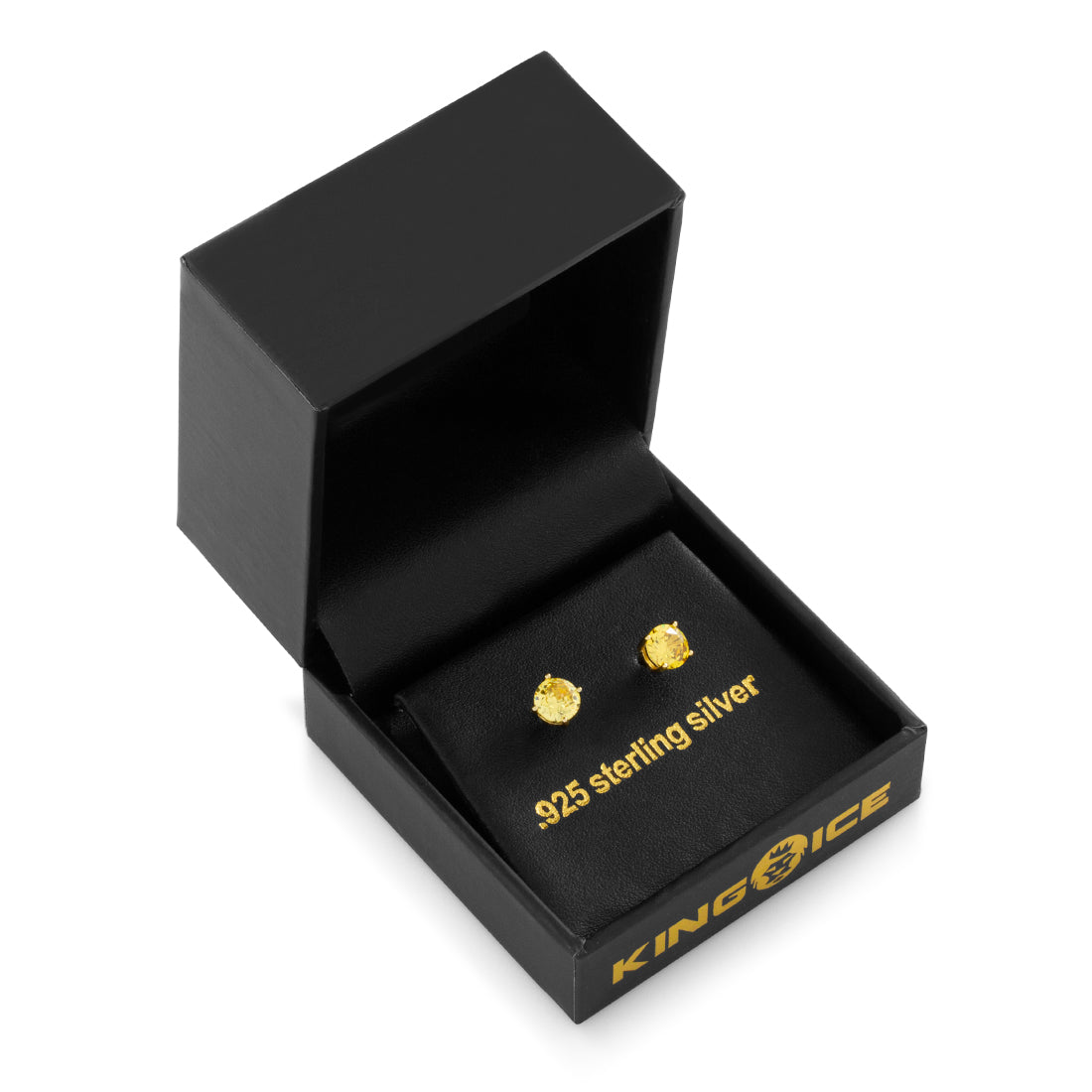 Yellow Brilliant-Cut Stud Earrings in by King Ice