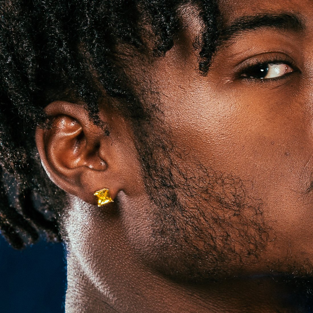 Yellow Princess-Cut Stud Earrings in by King Ice