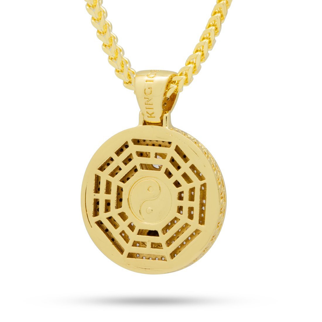 Yin Yang Medallion Necklace in 14K Gold / 1.3" by King Ice