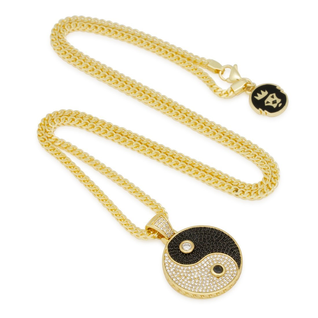 Yin Yang Medallion Necklace in 14K Gold / 1.3" by King Ice