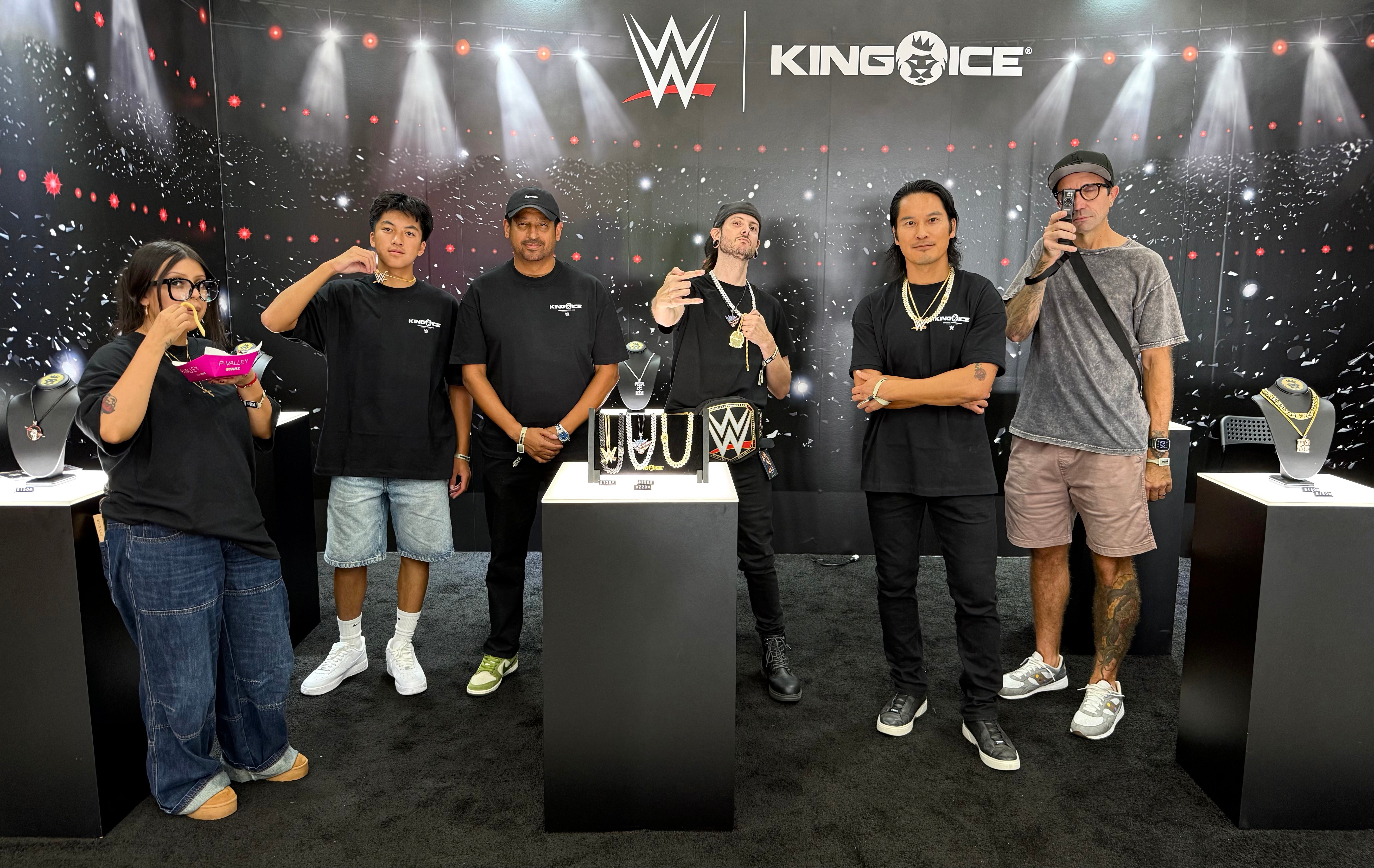 King Ice team in front of the official WWE x King Ice jewelry booth at ComplexCon Los Angeles 2026