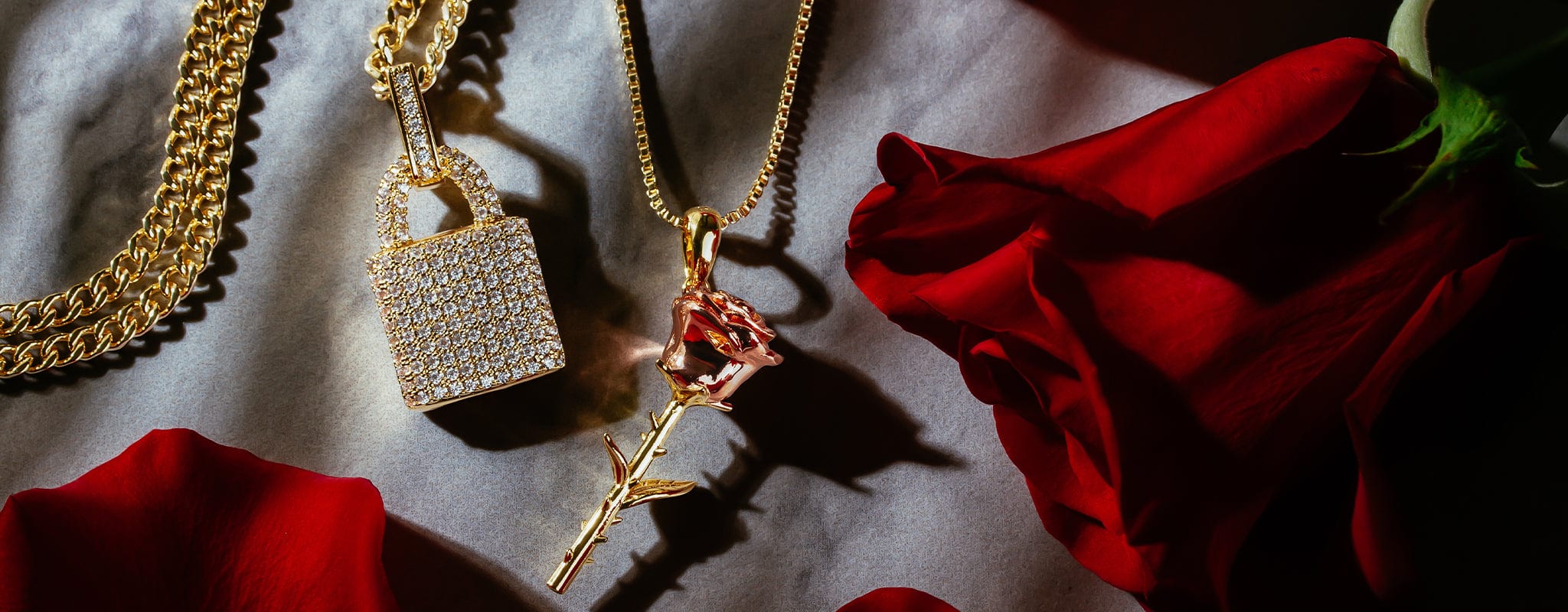 King Ice Valentine's Day Rose Necklace Jewelry 