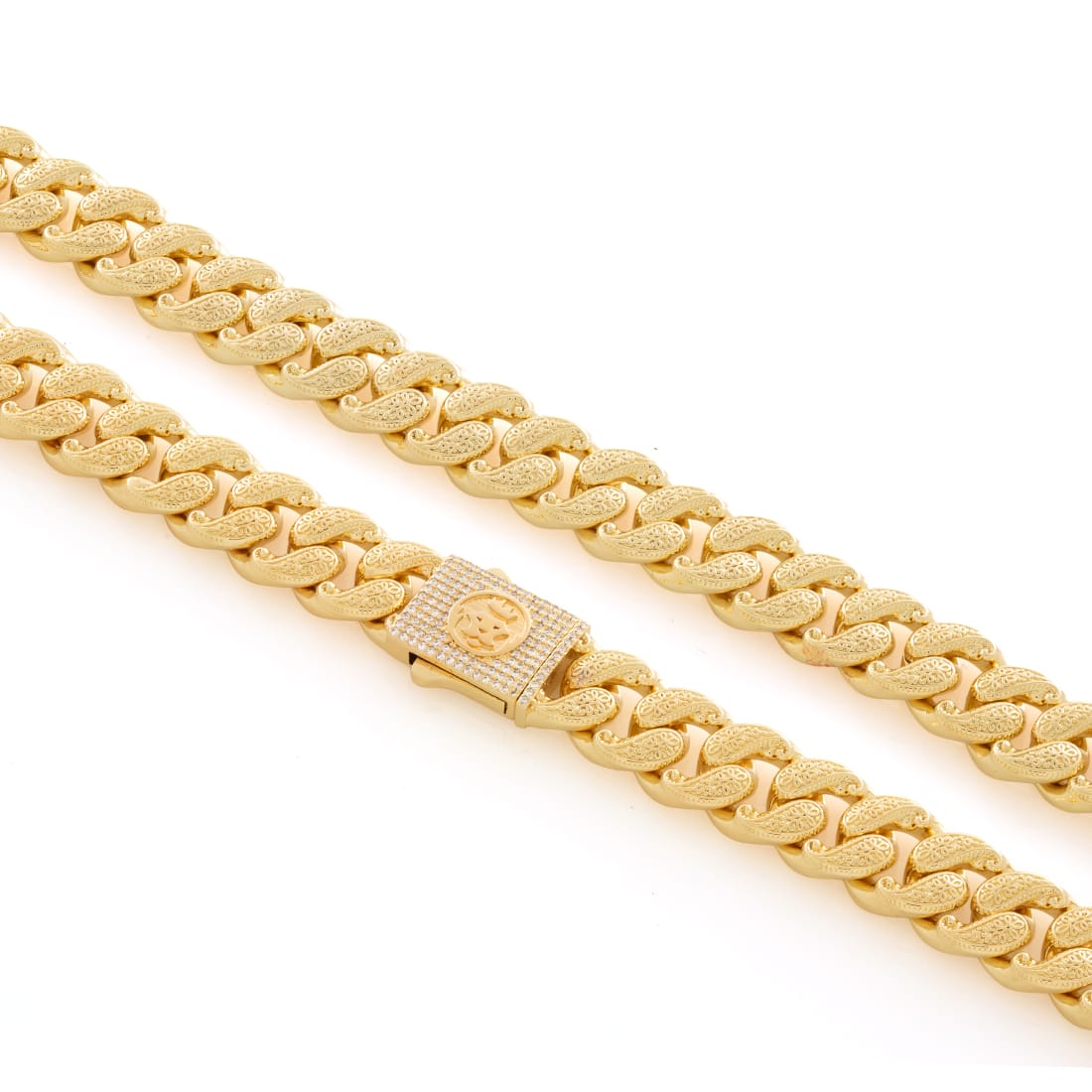 12mm Filigree Chain  in  14K Gold / 20" / Gold Plated by King Ice