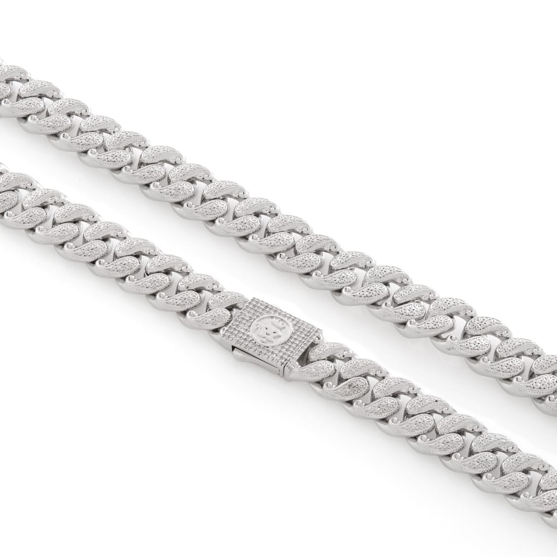 12mm Filigree Chain  in  White Gold / 20" / Gold Plated by King Ice