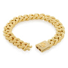12mm Filigree Miami Cuban Link Bracelet  in  Gold Plated / 14K Gold / 8" by King Ice