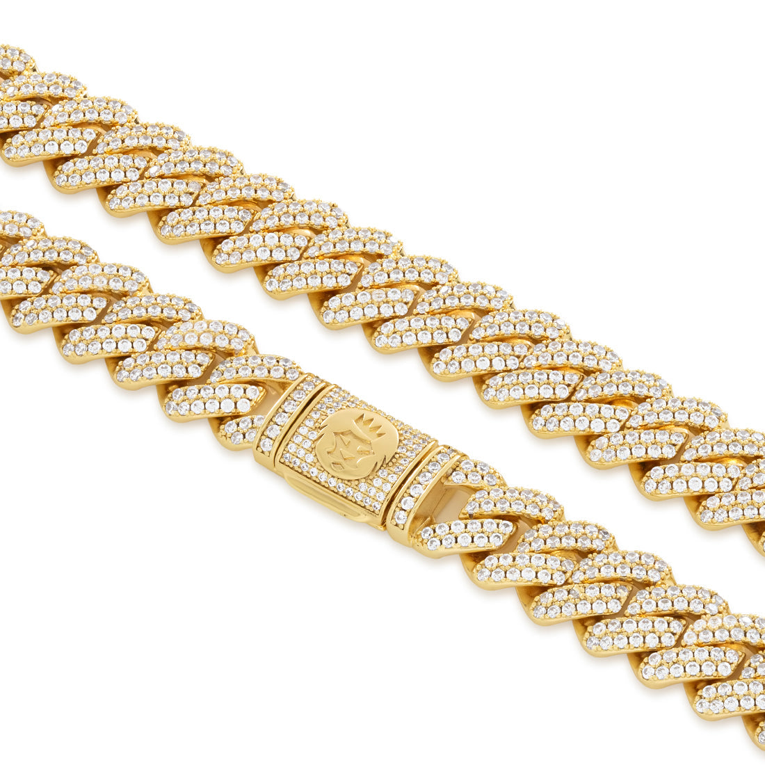 King Ice Diamond Cut 20 Silver Miami Cuban Link Chain