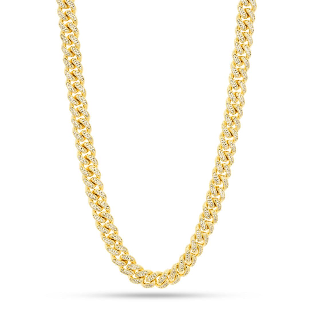 Gold Plated / 14K Gold / 18" 12mm Iced Miami Cuban Link Chain