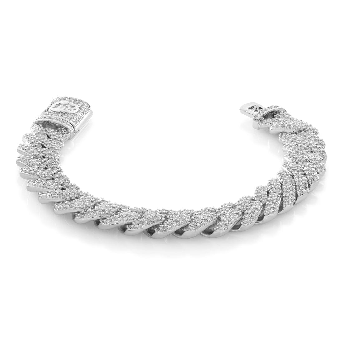15mm Iced Diamond Cut Miami Cuban Link Bracelet  in  Gold Plated / White Gold / 7" by King Ice