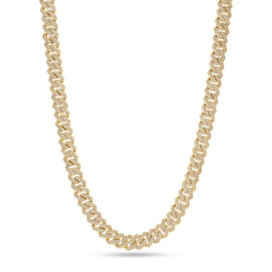 15mm Iced Diamond Cut Miami Cuban Link Chain  in  Gold Plated / 14K Gold / 18" by King Ice