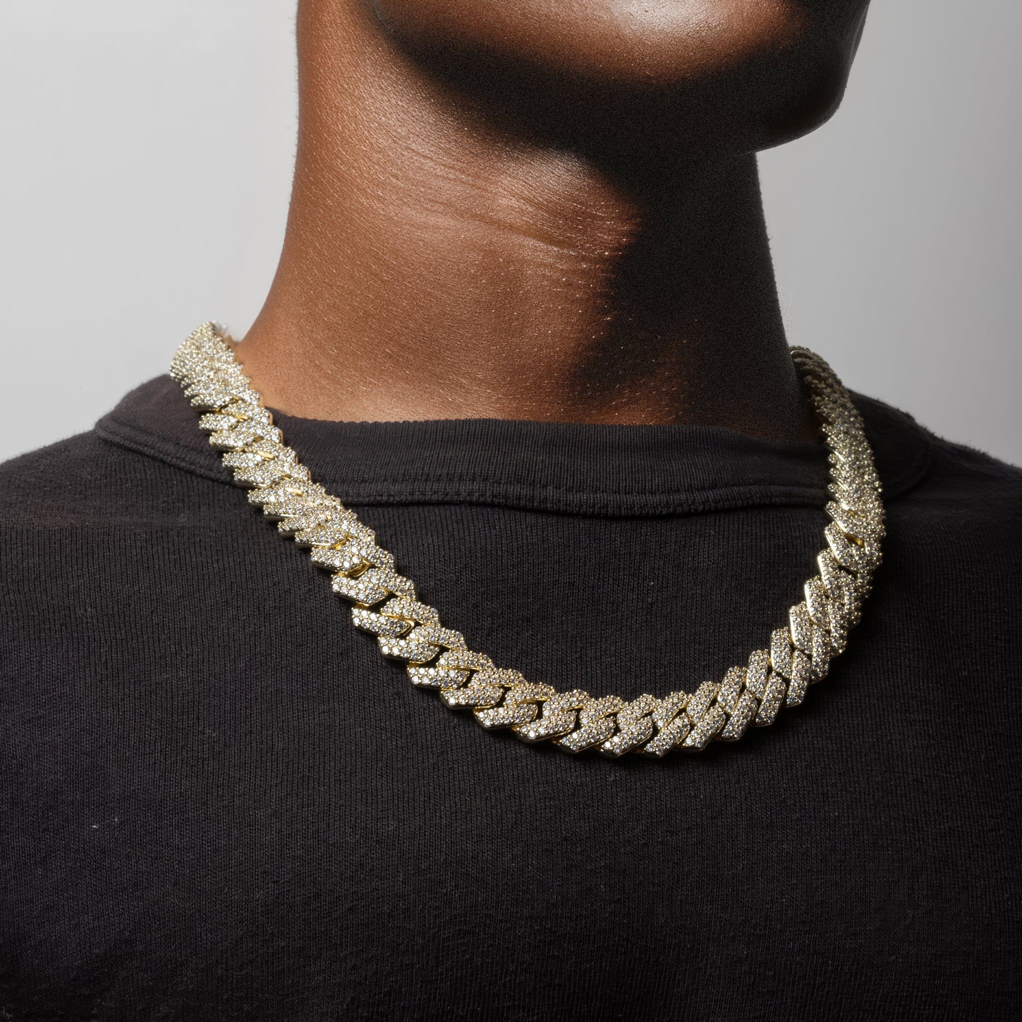 15mm Iced Diamond Cut Miami Cuban Link Chain  in  by King Ice