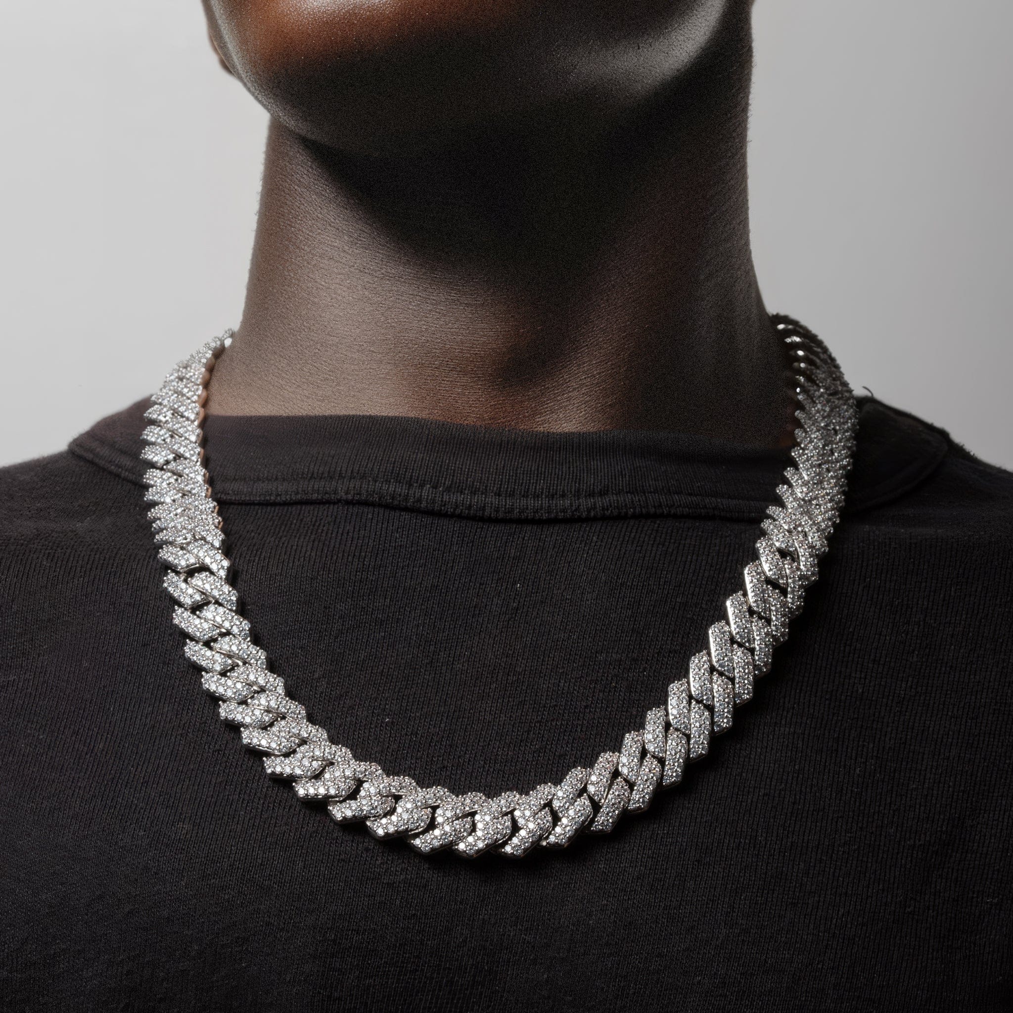 15mm Iced Diamond Cut Miami Cuban Link Chain  in  by King Ice