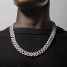 15mm Iced Diamond Cut Miami Cuban Link Chain  in  by King Ice