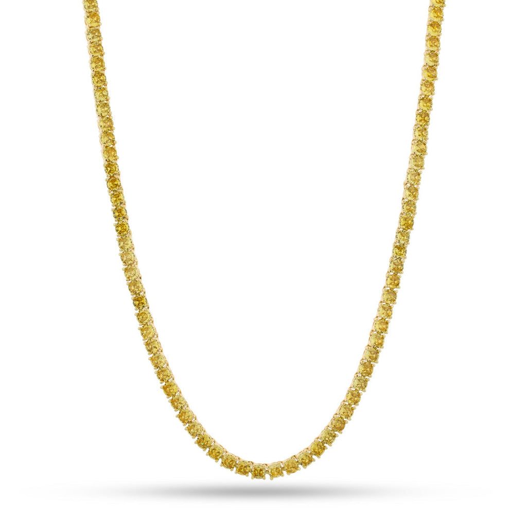 Gold Plated / 14K Gold / 22" 4mm Citrine Tennis Chain
