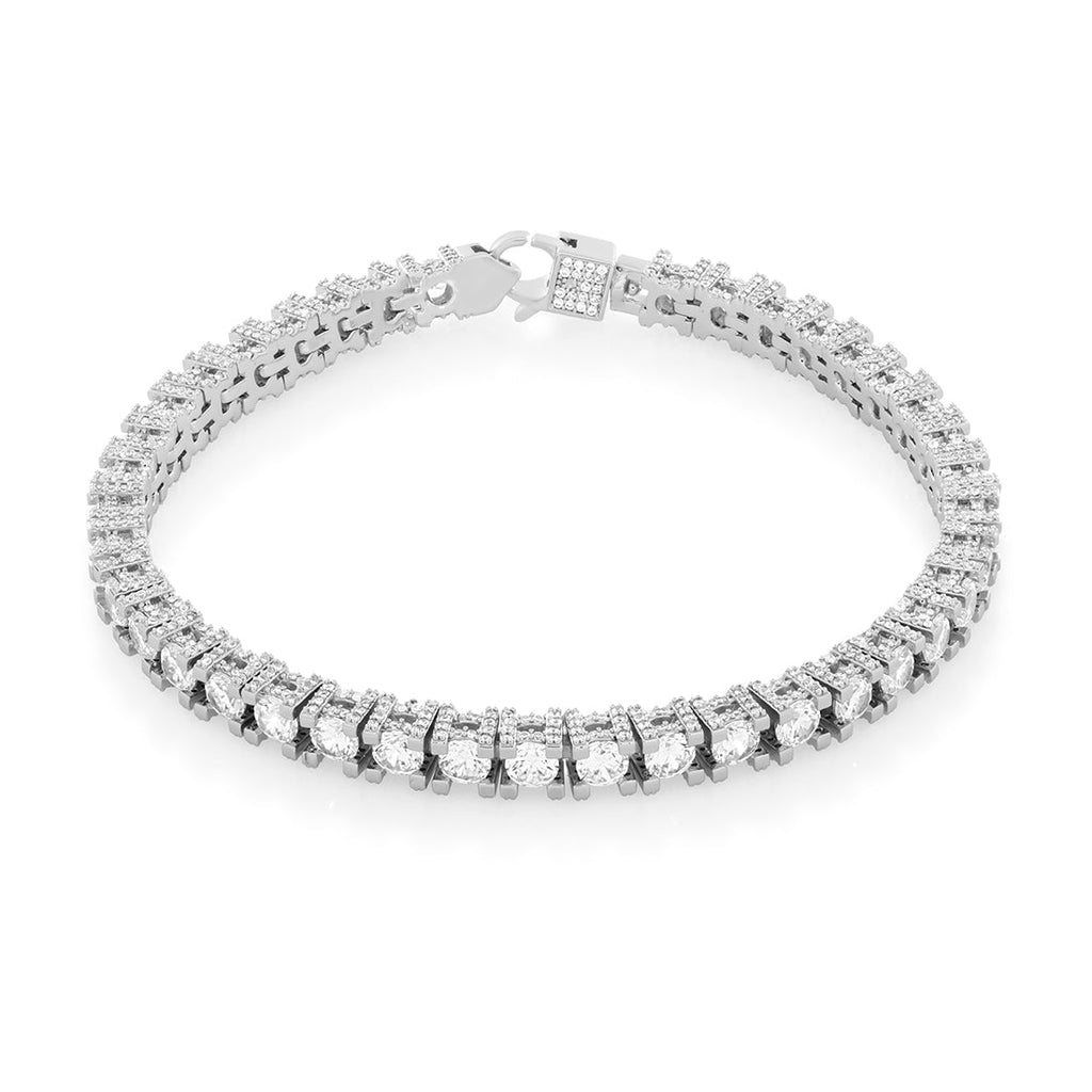 Gold Plated / White Gold / 8" 4mm Icy Tennis Bracelet