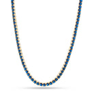 4mm Sapphire Tennis Chain  in  Gold Plated / 14K Gold / 18" by King Ice