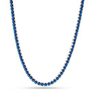 4mm Sapphire Tennis Chain  in  Gold Plated / White Gold / 18" by King Ice