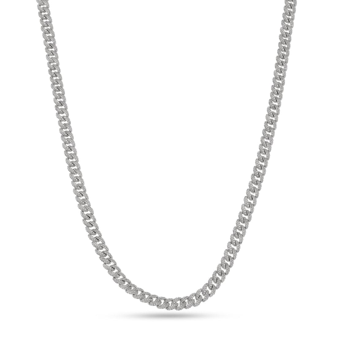 8mm Iced Diamond Cut Miami Cuban Link Chain  in  Gold Plated / White Gold / 18" by King Ice