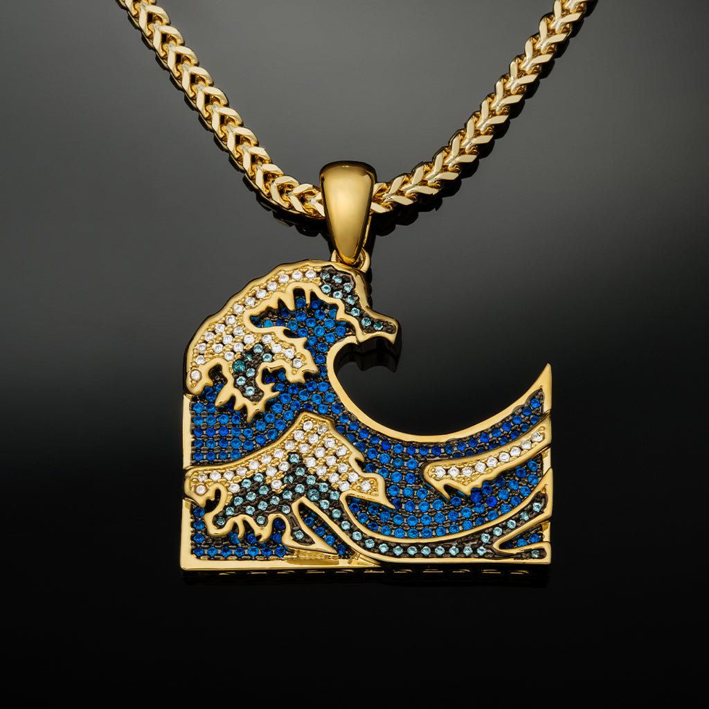 great wave necklace in 14k gold