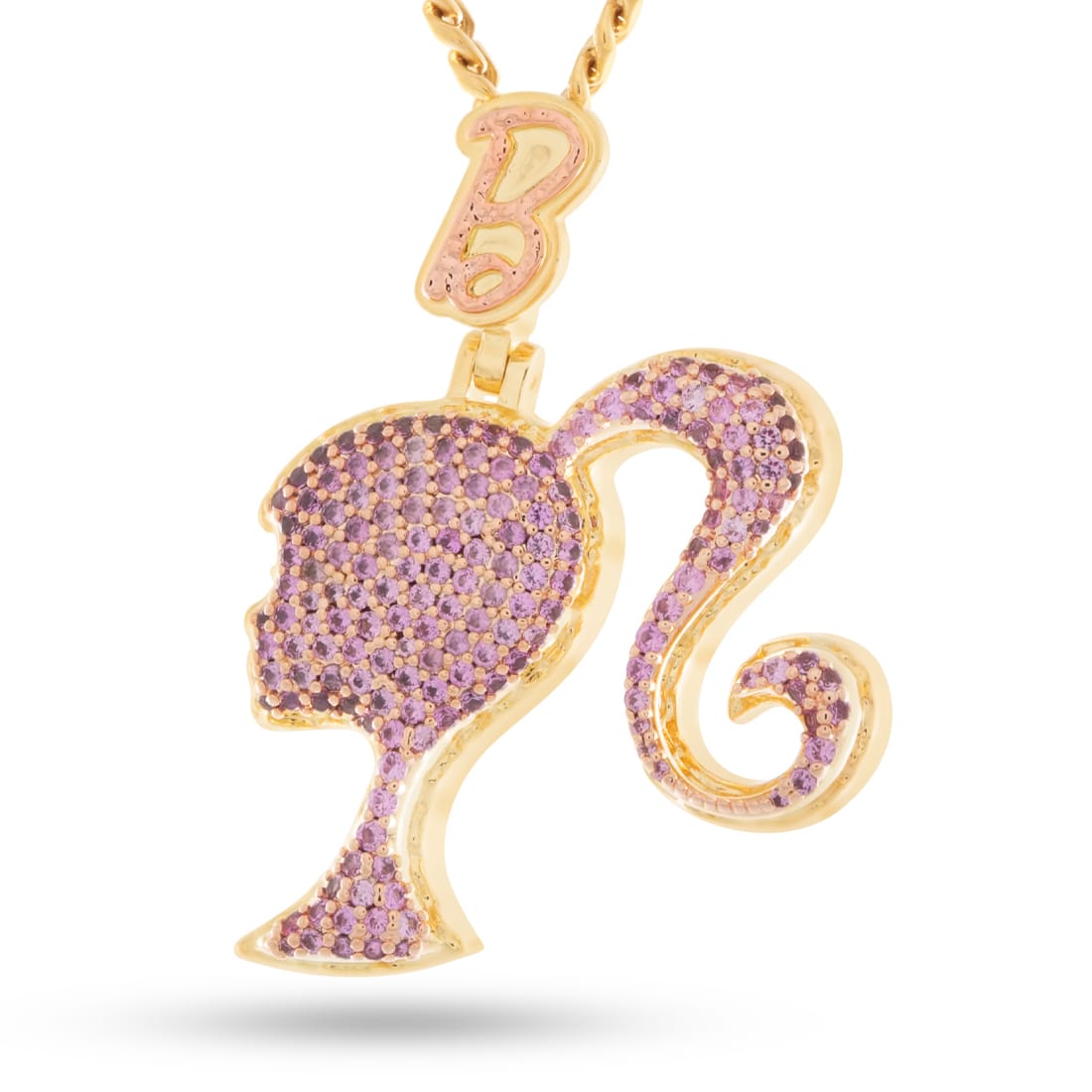 Barbie x King Ice - Silhouette Necklace  in  2" / 14K by King Ice