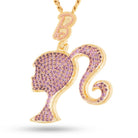 Barbie x King Ice - Silhouette Necklace  in  2" / 14K by King Ice