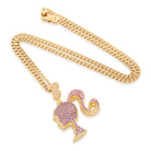 Barbie x King Ice - Silhouette Necklace  in  2" by King Ice