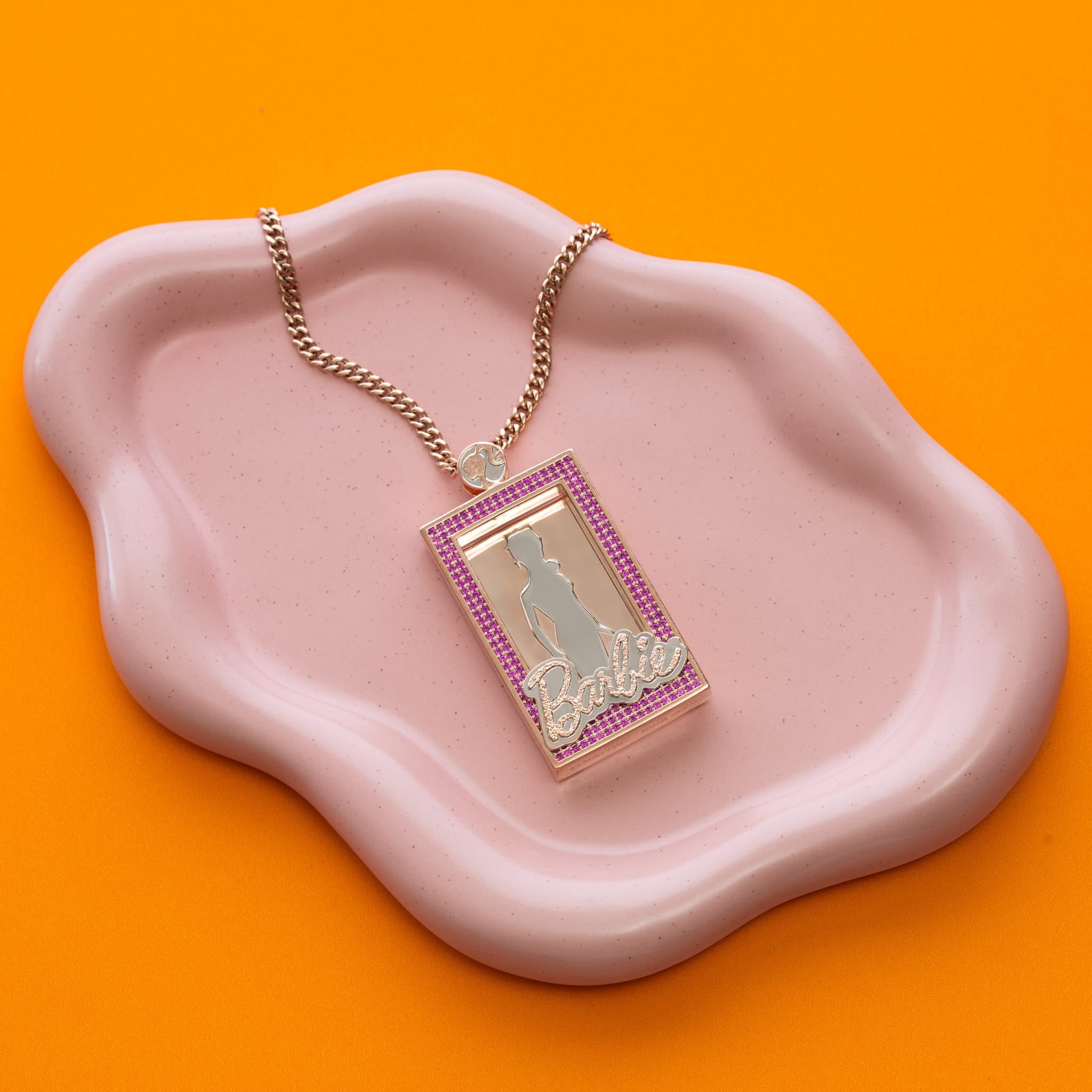 Barbie x King Ice - You Can Be Anything Portrait Necklace  in  2" by King Ice