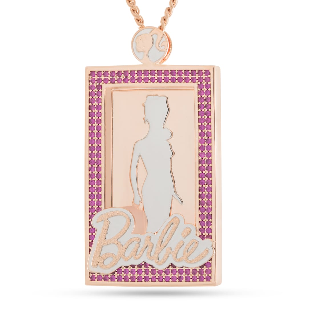 Barbie x King Ice - You Can Be Anything Portrait Necklace  in  2" by King Ice