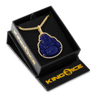 14K Gold / 1.4" Blue Lapis Buddha Necklace
