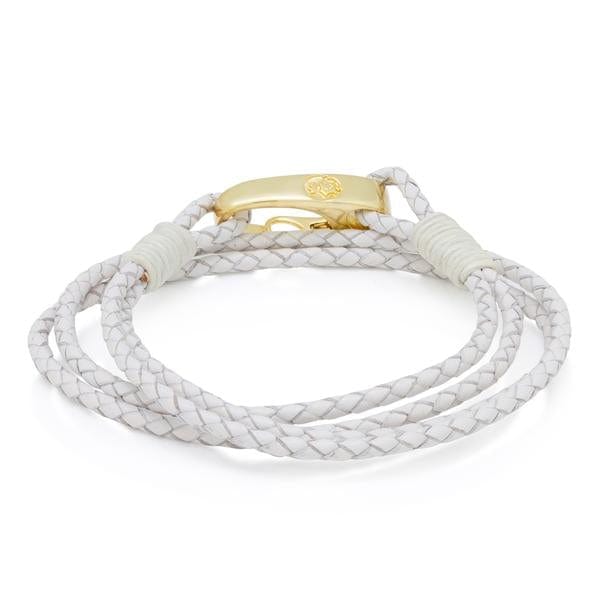 Braided Wrap Bracelet  in  White / 8.5" Adjustable / Rope Mens Bracelets