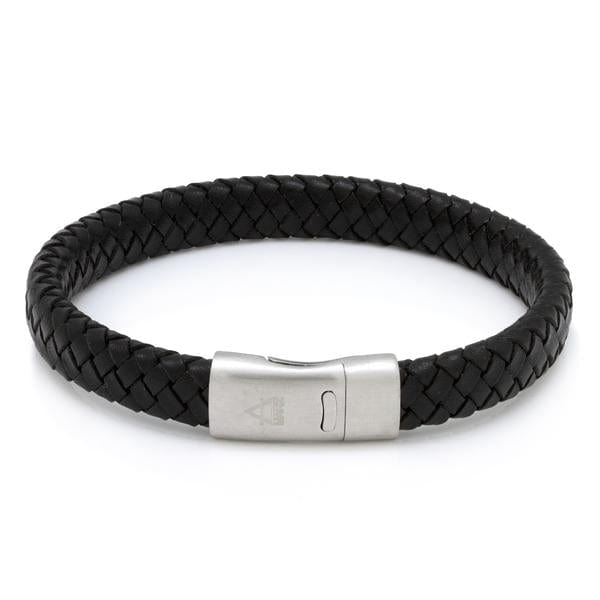 Brown Braided Band  in  Black / Rubber / 8" Mens Bracelets