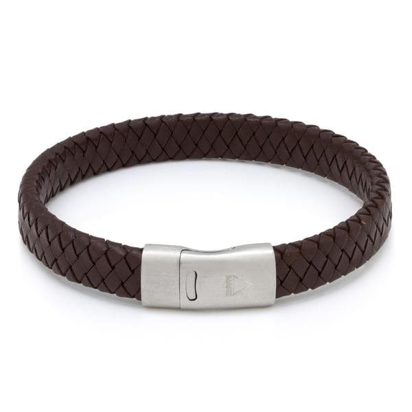 Brown Braided Band  in  Brown / Rubber / 8" Mens Bracelets