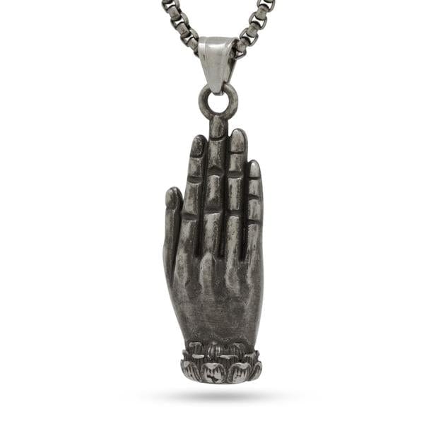 Buddha Hand Necklace  in  26" / Stainless Steel Mens Chains