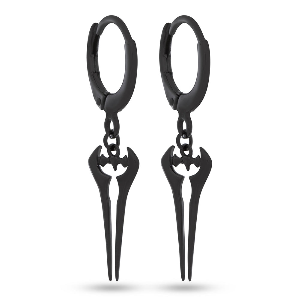 Sterling Silver / Black Gold / 1.4" Copy of Halo x King Ice - Energy Sword Hanging Earrings